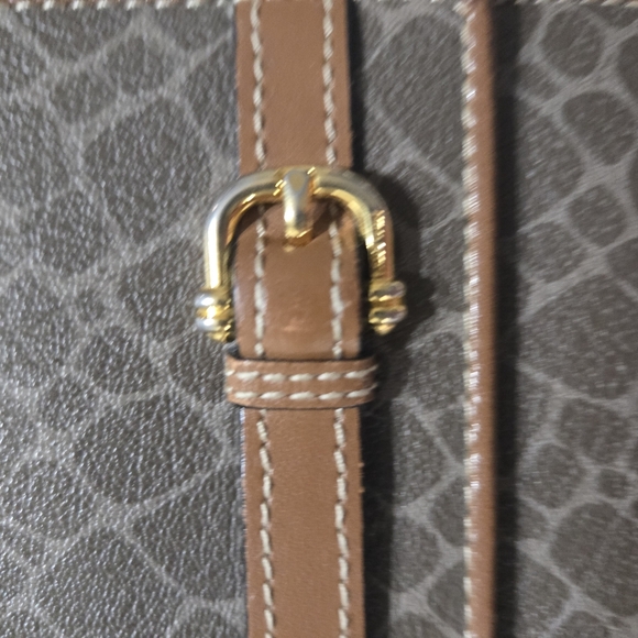 Brown Patterned Tri-Fold Wallet with Leather Accent - Picture 6 of 11